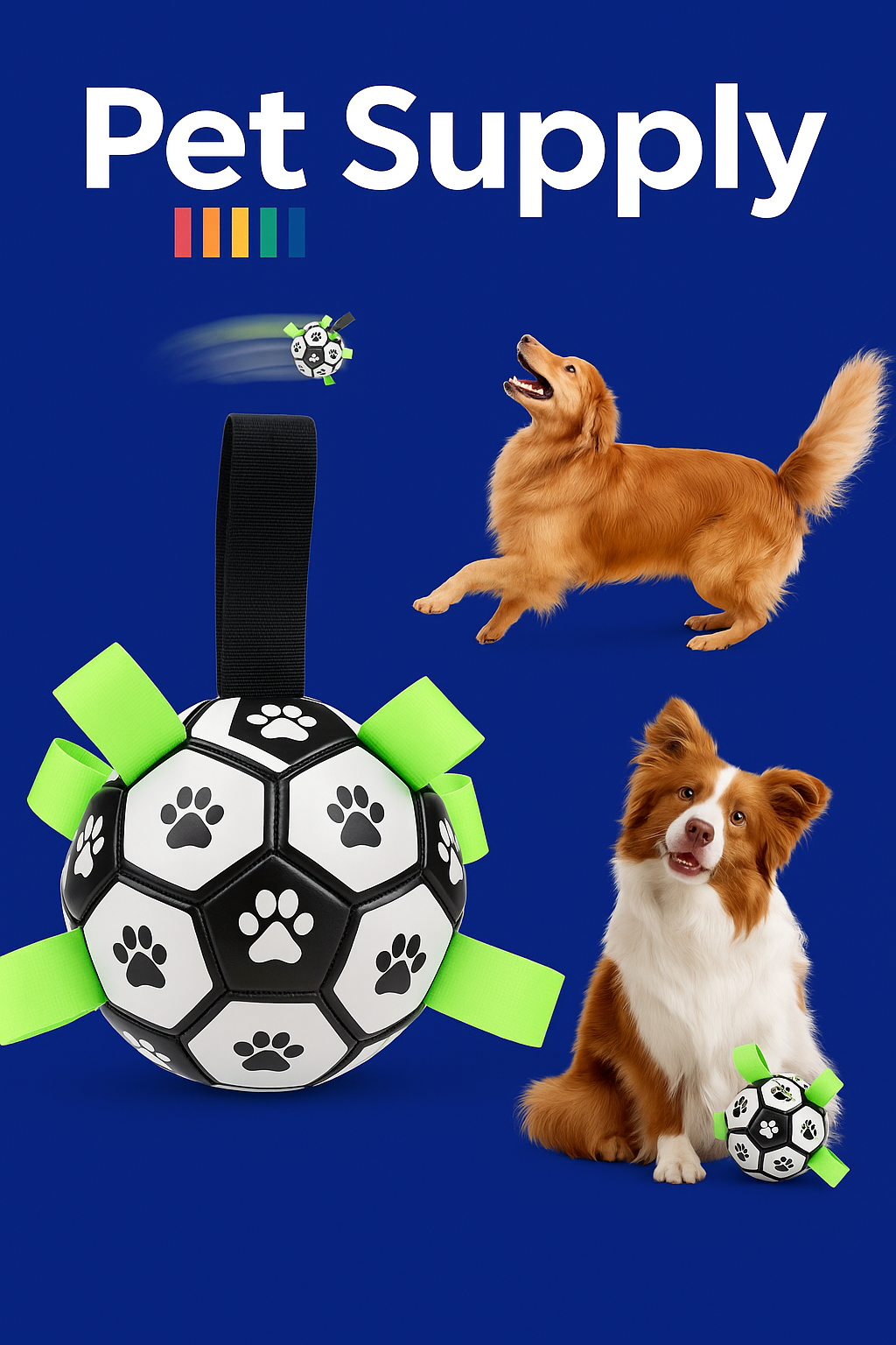 Dog Soccer Ball with Grab Tabs