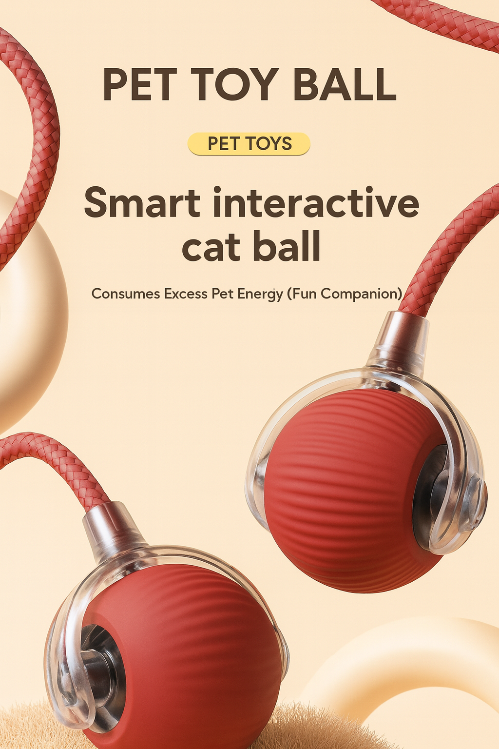 2PC Pet Interactive Ball Toys Automatic Rolling Ball